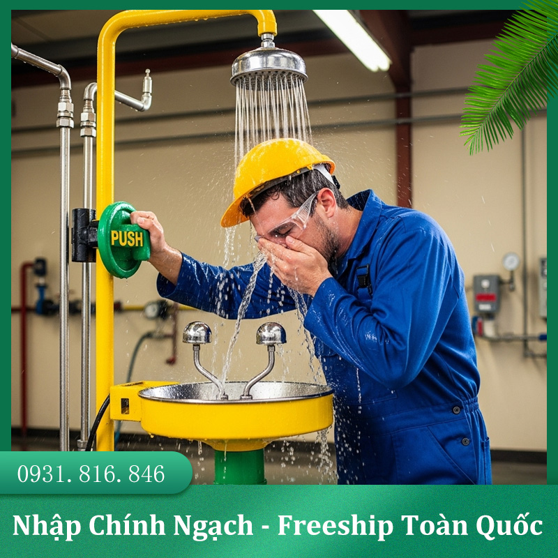 su dung thiet bi rua mat va tam khan cap